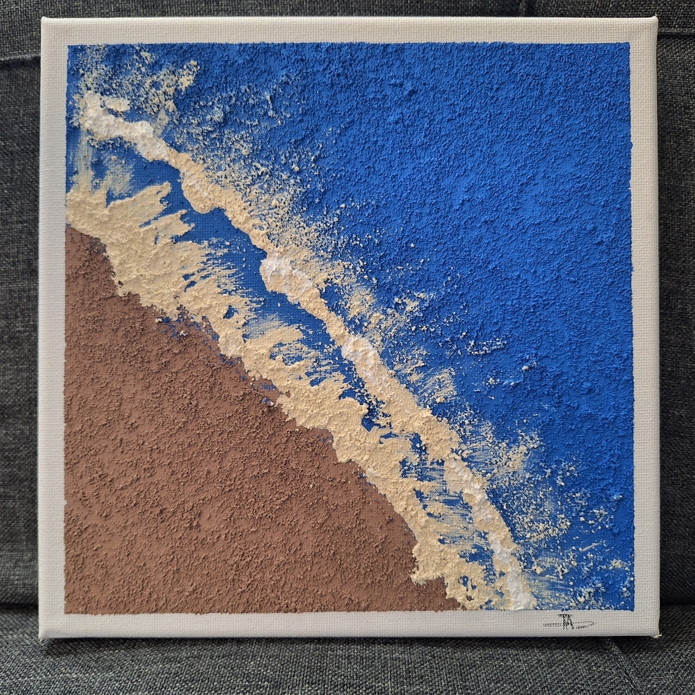 Abstract Blue and Brown Textured Canvas Art